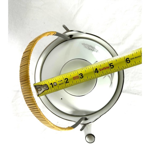 Vintage Noritake Prosperity Tea Pot Silver Wheat 6841 Bamboo Handle - Picture 12 of 12